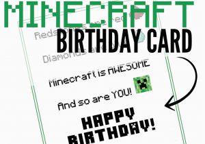 Minecraft Printable Birthday Card 6 Best Images Of Minecraft Printable Birthday Card
