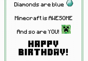 Minecraft Printable Birthday Card Free Printable Minecraft Birthday Card Minecraft