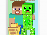 Minecraft Printable Birthday Card Inspired by Video Games Minecraft Birthday Card with