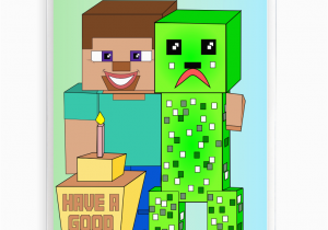 Minecraft Printable Birthday Card Inspired by Video Games Minecraft Birthday Card with