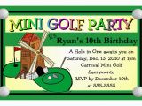 Mini Golf Birthday Invitations Mini Golf Miniature Golf Birthday Party Invitations Ebay