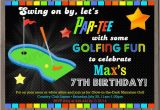 Mini Golf Birthday Invitations Miniature Golf Invitation Golf Birthday Party Invitation