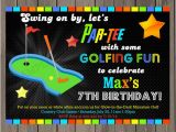 Mini Golf Birthday Invitations Miniature Golf Invitation Golf Birthday Party Invitation