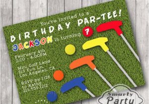 Mini Golf Birthday Invitations Tictactogs original Graphic Design