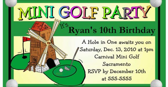 Miniature Golf Birthday Party Invitations Mini Golf Miniature Golf Birthday Party Invitations Ebay