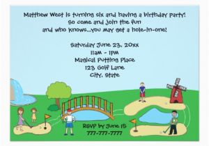 Miniature Golf Birthday Party Invitations Mini Miniature Golf Birthday Party Invitations Zazzle