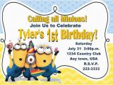 Minion 1st Birthday Invitations Despicable Me Inspired Invitation Minions Invitation 1st