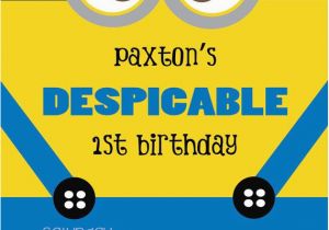 Minion 1st Birthday Invitations Despicable Minion Birthday Invitation Birthdays Minion