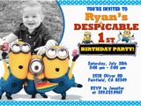 Minion 1st Birthday Invitations Free Printable Minion Birthday Party Invitations Ideas