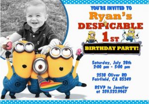 Minion 1st Birthday Invitations Free Printable Minion Birthday Party Invitations Ideas