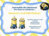 Minion 1st Birthday Invitations Free Printable Minion Birthday Party Invitations Ideas