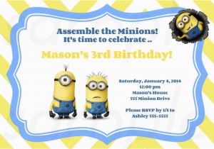 Minion 1st Birthday Invitations Free Printable Minion Birthday Party Invitations Ideas