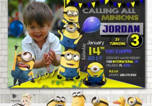 Minion 1st Birthday Invitations Minion Invitationminion Birthday Invitationminion Birthday