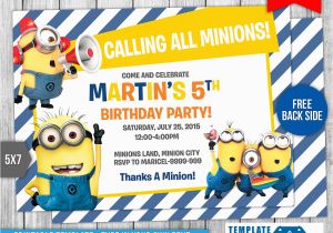 Minion 1st Birthday Invitations Minions Birthday Invitation 7 by Templatemansion On