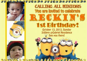 Minion 1st Birthday Invitations My Journey In Life Reckin 39 S 1st Birthday Invitation