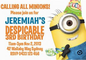 Minion Birthday Party Invites Despicable Me Minion Birthday Party Invitation by