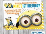 Minion Birthday Party Invites Minion Birthday Invitations Minion Birthday Invitations