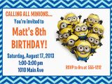 Minion Birthday Party Invites Minion Birthday Party Invitation Printable 4×6 or 5×7