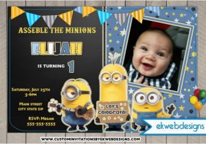 Minion Birthday Party Invites Minion Birthday Party Invitations Custom Party Invitations