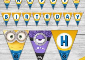 Minion Happy Birthday Banner Printable 25 Best Ideas About Minion Birthday Banner On Pinterest