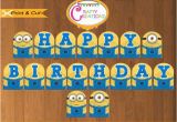 Minion Happy Birthday Banner Printable Despicable Me Banner Printable Minions Birthday Party