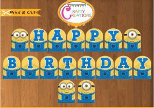 Minion Happy Birthday Banner Printable Despicable Me Banner Printable Minions Birthday Party