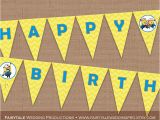Minion Happy Birthday Banner Printable Despicable Me Minions Happy Birthday Banner Bunting Pennant