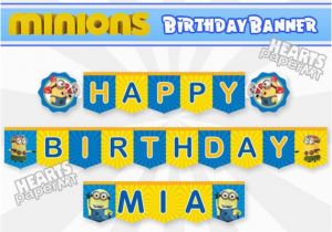 Minion Happy Birthday Banner Printable Minions Birthday Banner Happy Birthday Banner by