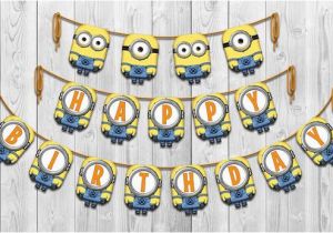 Minion Happy Birthday Banner Printable Unavailable Listing On Etsy