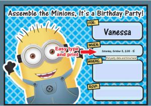 Minions Birthday Invitations Free Online Free Printable Despicable Me Minion Birthday Invitation