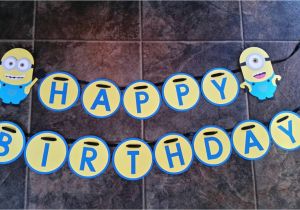 Minions Happy Birthday Banner Despicable Me Minion Happy Birthday Banner Ready to Hang
