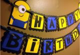 Minions Happy Birthday Banner Minion Despicable Me Inspired Happy Birthday Banner