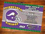 Minnesota Vikings Birthday Card Minnesota Vikings Football Personalized Invitation Digital