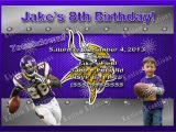 Minnesota Vikings Birthday Card Nfl Minnesota Vikings Birthday Invitation Kustom Kreations