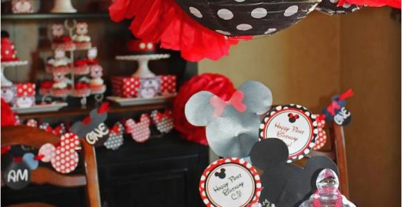 Minnie and Mickey Birthday Decorations Kara 39 S Party Ideas Mickey Minnie Mouse themed First
