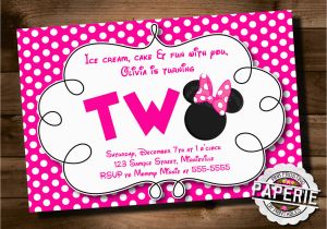 Minnie Birthday Invitation Birthday Invitation Templates Minnie Mouse 2nd Birthday