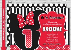 Minnie Birthday Invitation Minnie Mouse Invitation Minnie Mouse Birthday Invitation