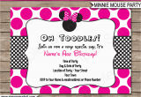 Minnie Birthday Invitation Minnie Mouse Party Invitations Template Birthday Party