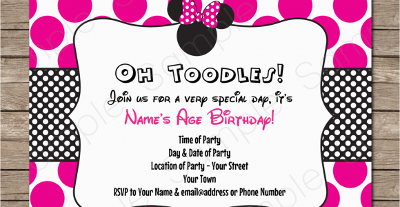 Minnie Birthday Invitation Minnie Mouse Party Invitations Template Birthday Party