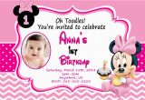 Minnie Invitations for Birthdays Baby Minnie Mouse 1st Birthday Invitations Dolanpedia