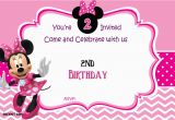 Minnie Invitations for Birthdays Free Minnie Mouse 2nd Birthday Invitation Template Free