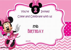 Minnie Invitations for Birthdays Free Minnie Mouse 2nd Birthday Invitation Template Free