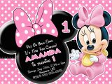 Minnie Invitations for Birthdays Minnie Mouse First Birthday Invitations Drevio