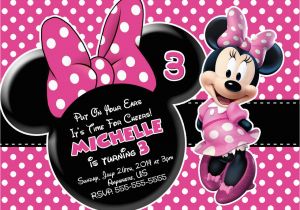 Minnie Invitations for Birthdays Pink Minnie Mouse Birthday Invitations