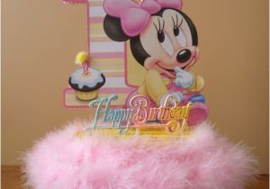 Minnie Mouse 1st Birthday Cake Decorations Baby Minnie Mouse Cake topper 1st First by Partydecoteresa