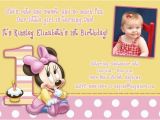Minnie Mouse 1st Birthday Custom Invitations Free Download Minnie Mouse 1st Birthday Invitations