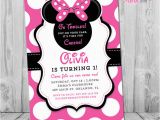 Minnie Mouse 1st Birthday Custom Invitations Minnie Mouse 1st Birthday Invitations Printable Girls Party