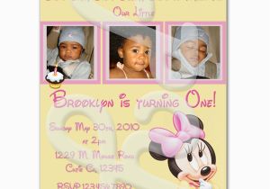 Minnie Mouse 1st Birthday Custom Invitations Minnie Mouse 1st Birthday Personalized Invitations