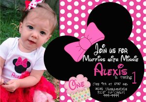 Minnie Mouse 1st Birthday Custom Invitations Minnie Mouse First Birthday Invitations Drevio