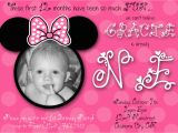 Minnie Mouse 1st Birthday Custom Invitations Unique Ideas for Minnie Mouse 1st Birthday Invitations